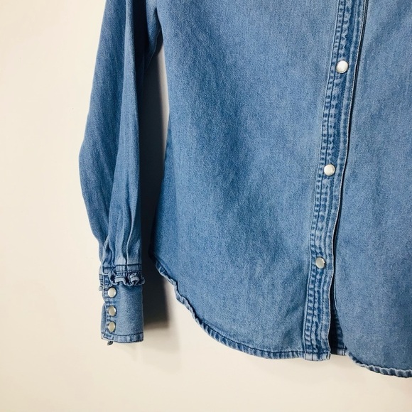 Just Class vintage button up horses India women medium blue cotton - Picture 4 of 10